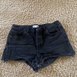Zara black jean shorts